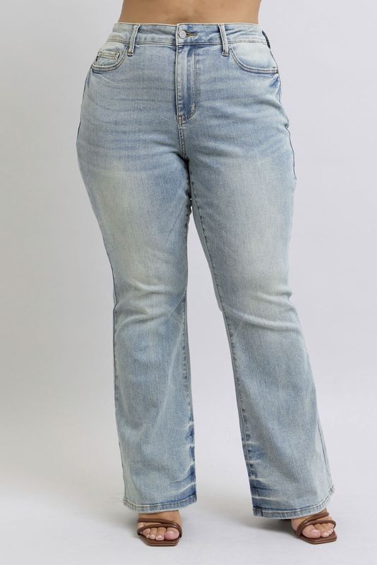 Judy Blue MR Pin Tack Detail Flare Plus Size