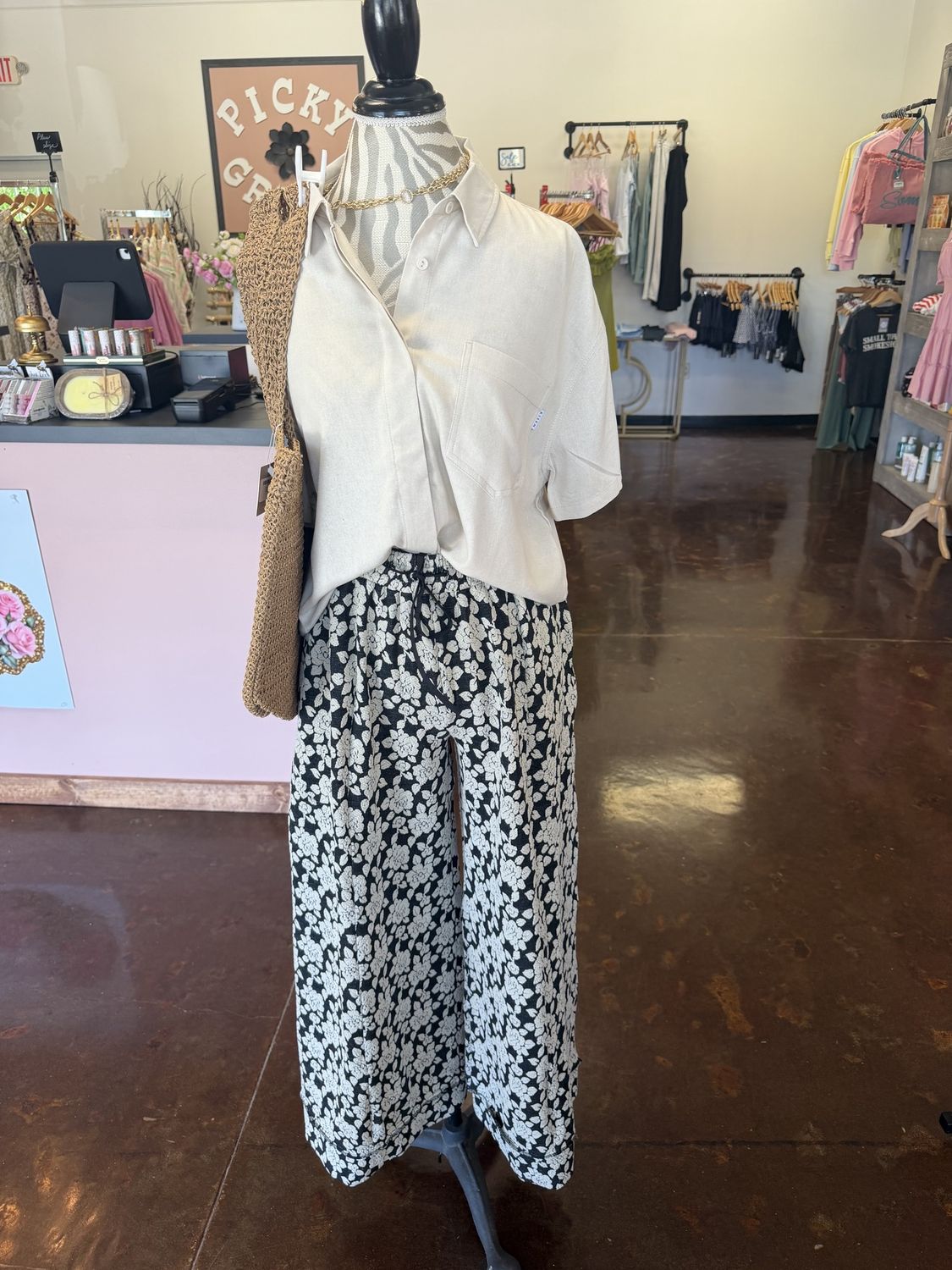 Oversized Cropped Half Sleeve Linen Shirt