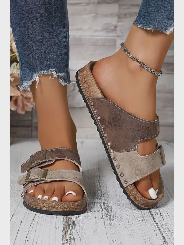 Buckle Strap Slide Shoes