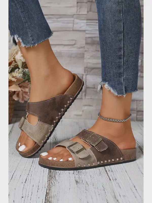 Buckle Strap Slide Shoes