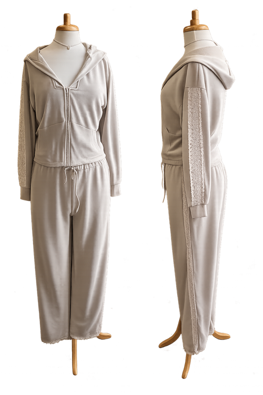 Mineral Washed French Terry Wide Leg Pants