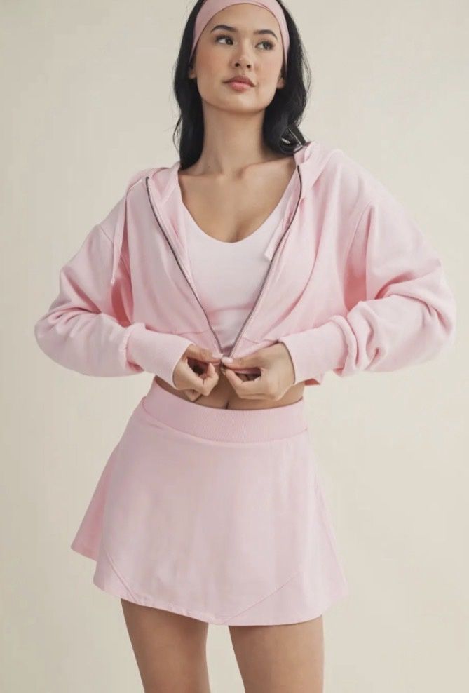 Mineral Wash Oversized Crop Hoodie
