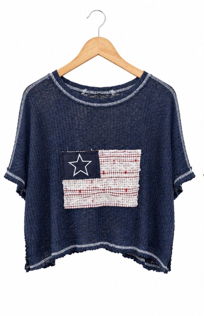 POL Stars and Stripes Knit Top