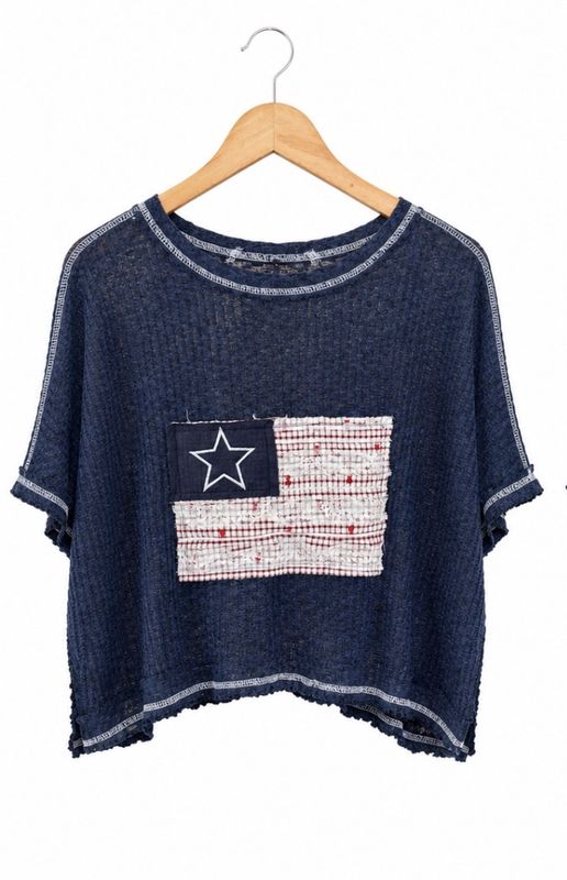 POL Stars and Stripes Knit Top