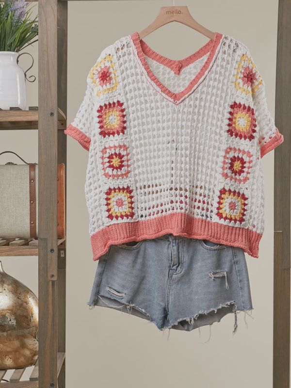 Mello Boho Patchwork Crochet Top