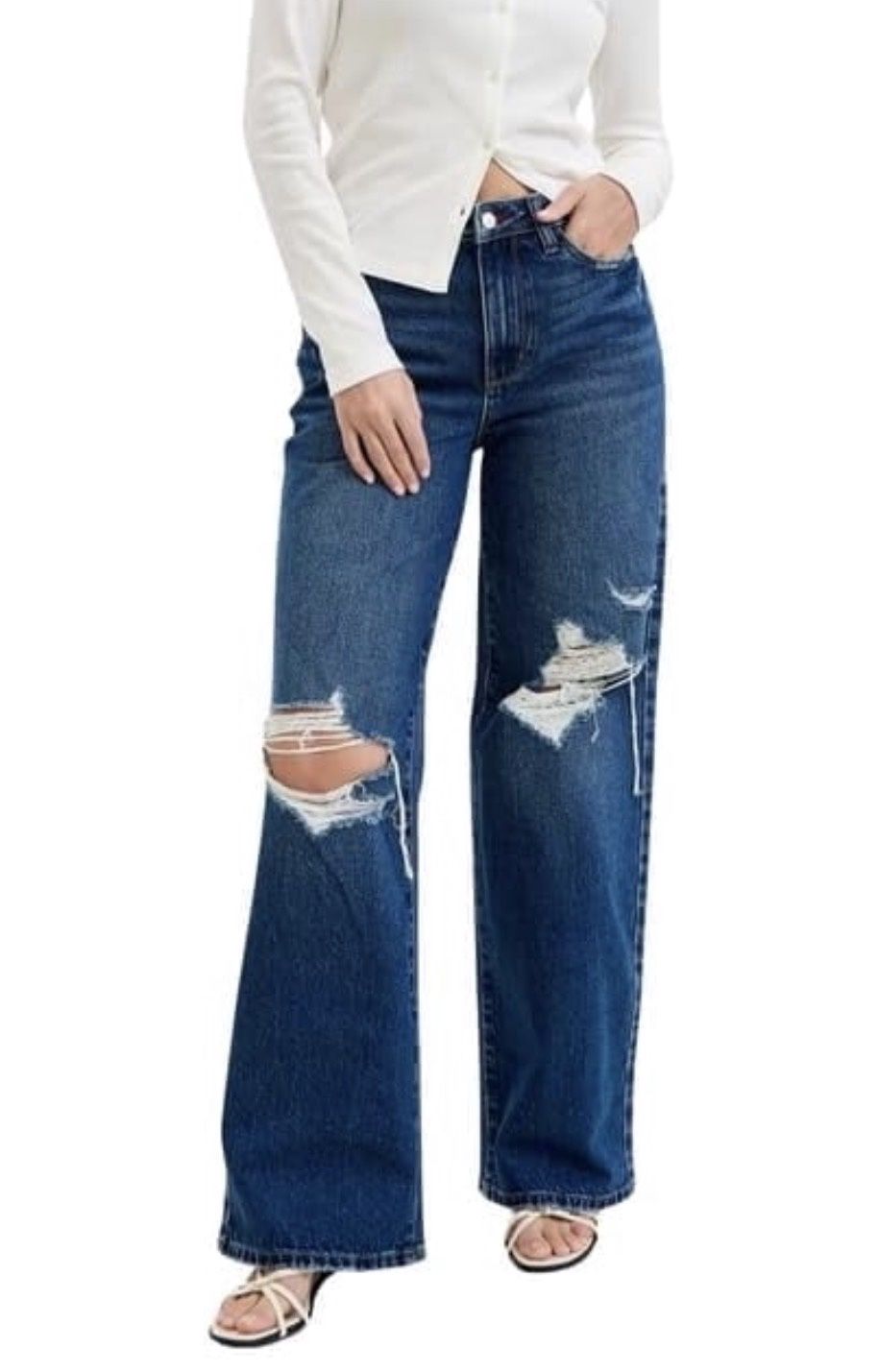 Judy Blue High Waist Column Straight Destructed