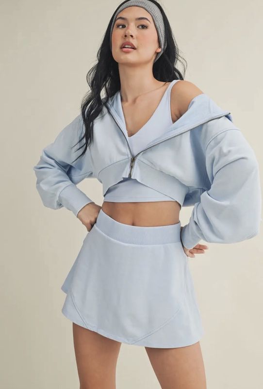 Mineral Wash Oversized Crop Hoodie- Kimberly C