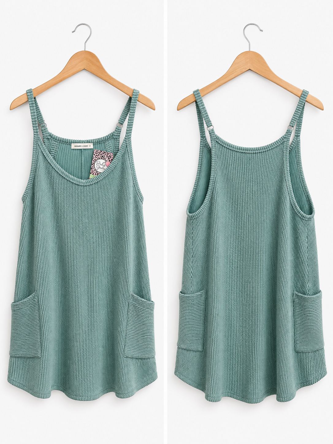 Ribbed Sage Romper
