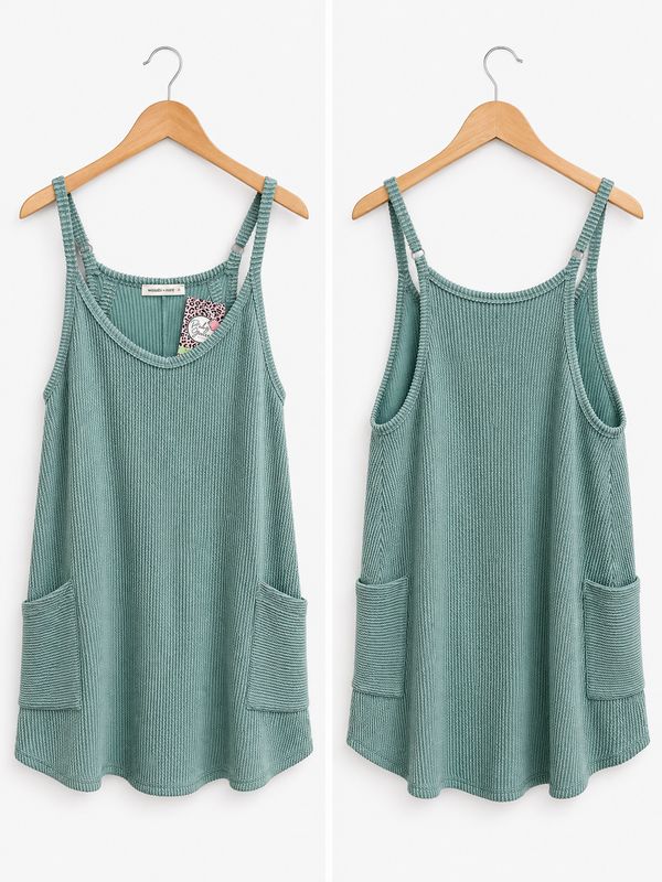 Ribbed Sage Romper