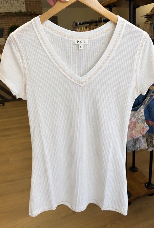 White and Tan Shirt