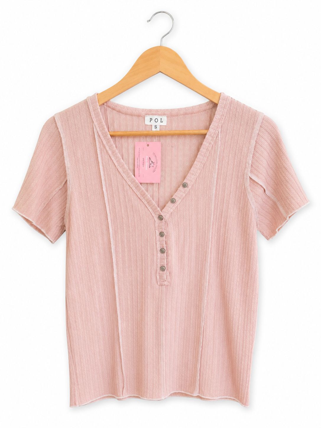 Baby Pink button top