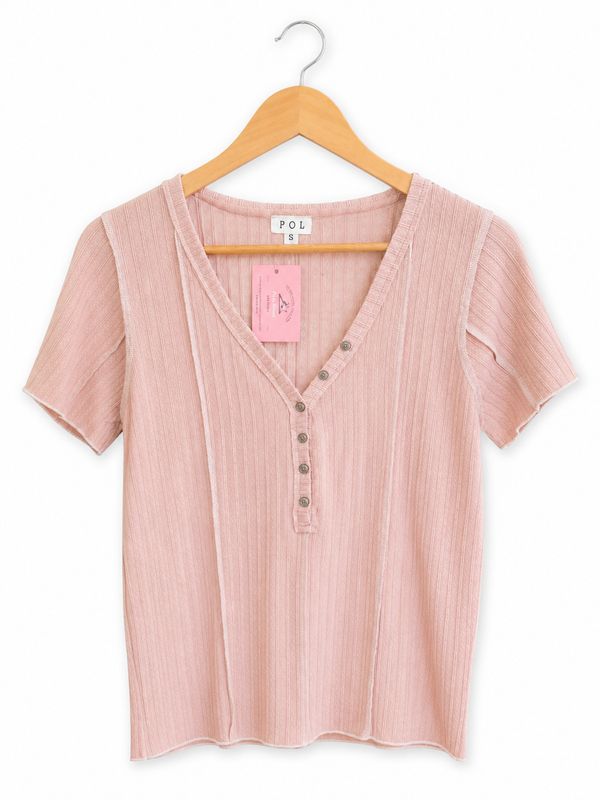 Baby Pink button top