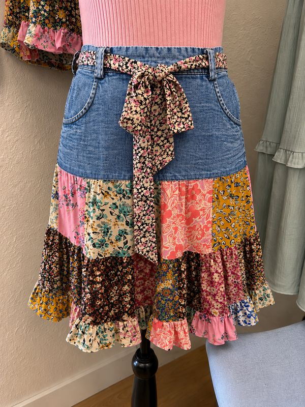 Young Threads Denim Boho Skirt