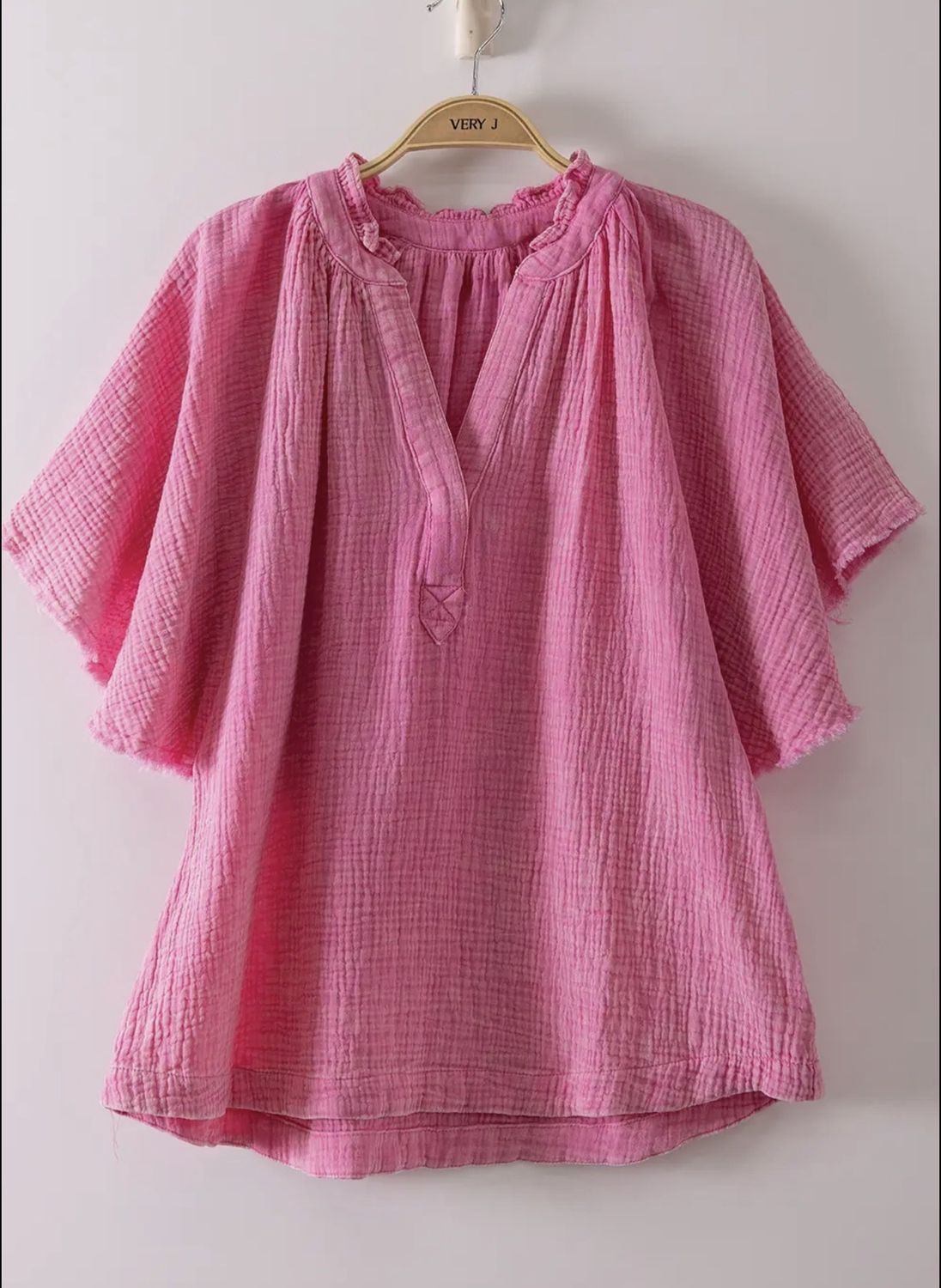 Mineral Washed Gauze Blouse Top