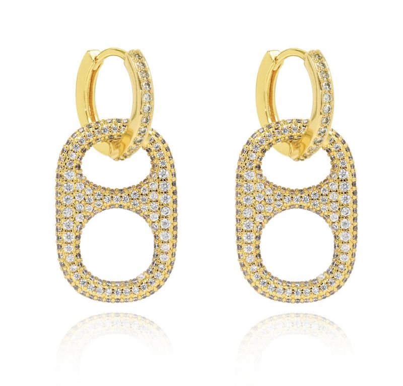 HillBetty Silver with Rhinestone Pop Tab Earrings