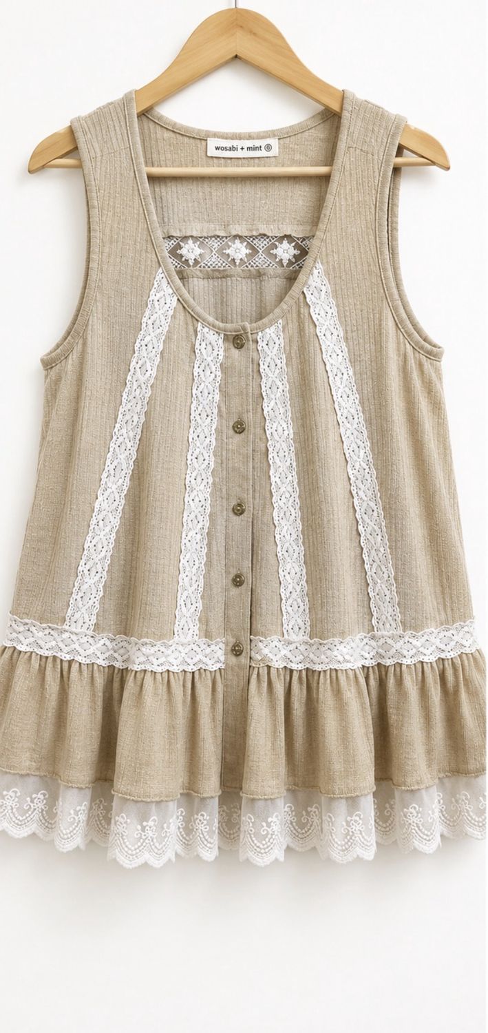 POL Wheat Beige Tank Top