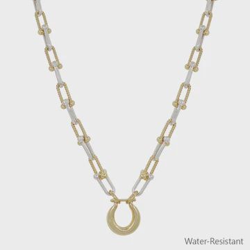 Gold and Silver Chunky Chain with Pendant