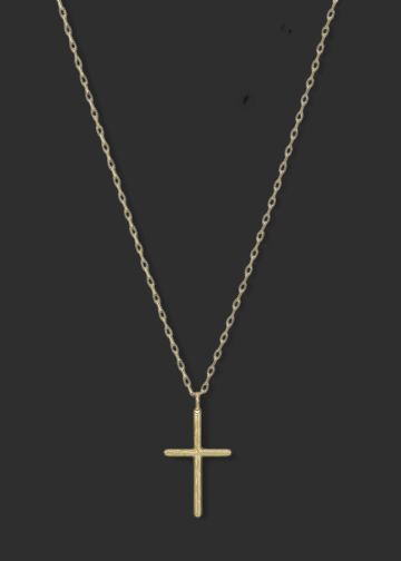 Water Resistant Thin Gold Cross 16-18"