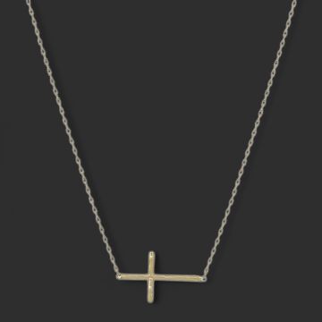 Gold Chain with Sideways Cross 16-18"