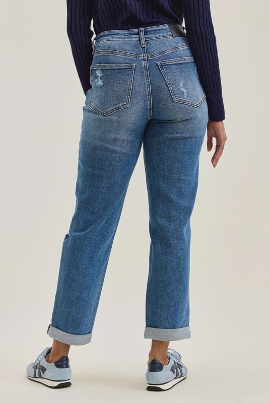 Judy Blue HW Billie Boyfriend Classic Stone Blue