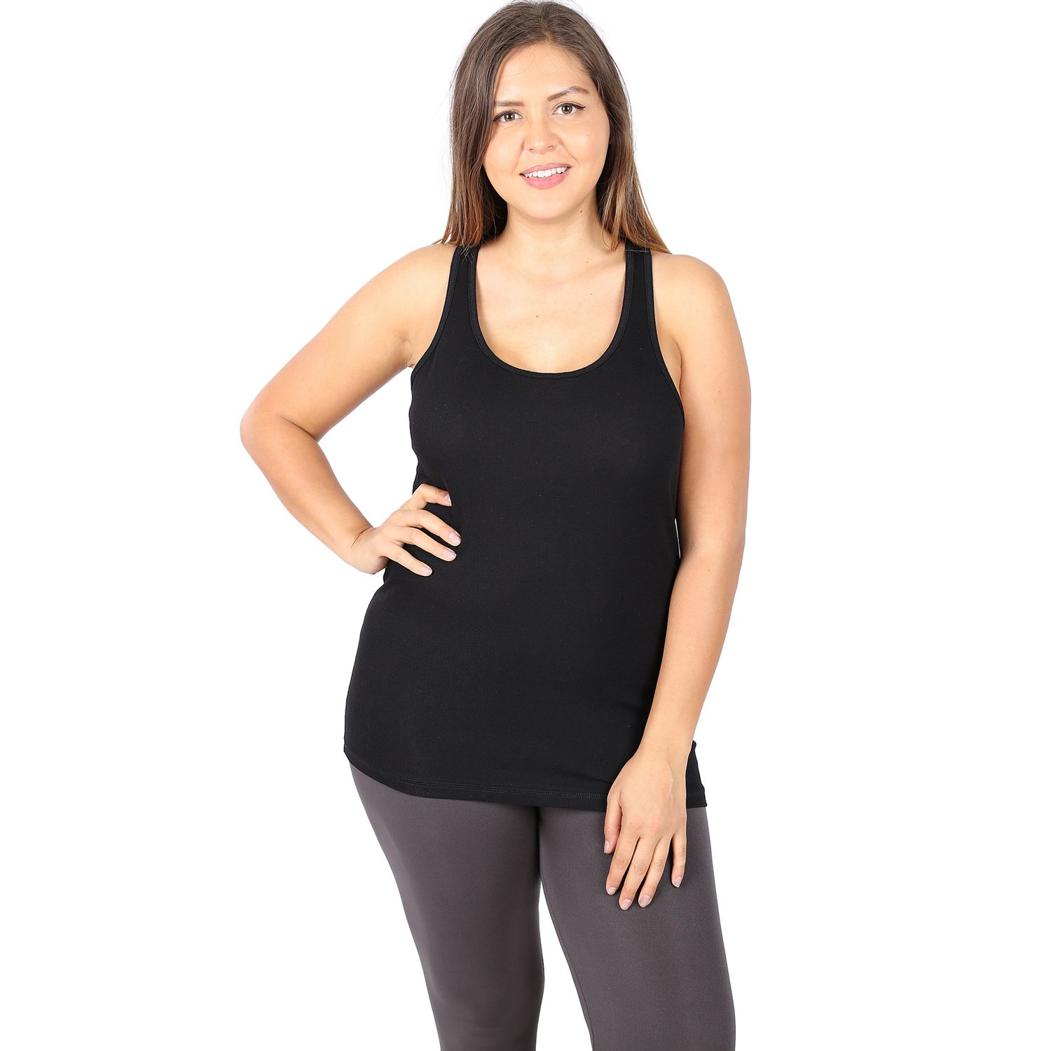 Plus racerback ribbed tank top