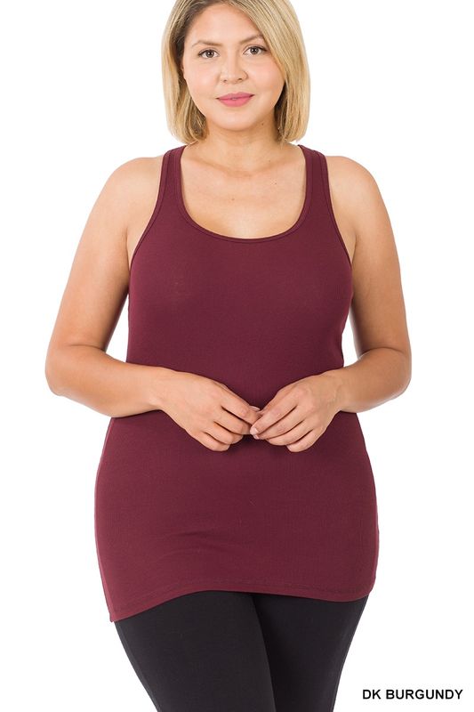 Plus racerback ribbed tank top