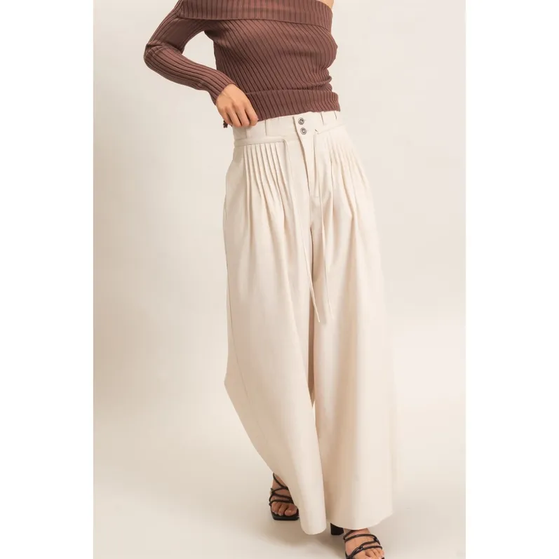 hyfve Oatmeal Wide Leg Pants