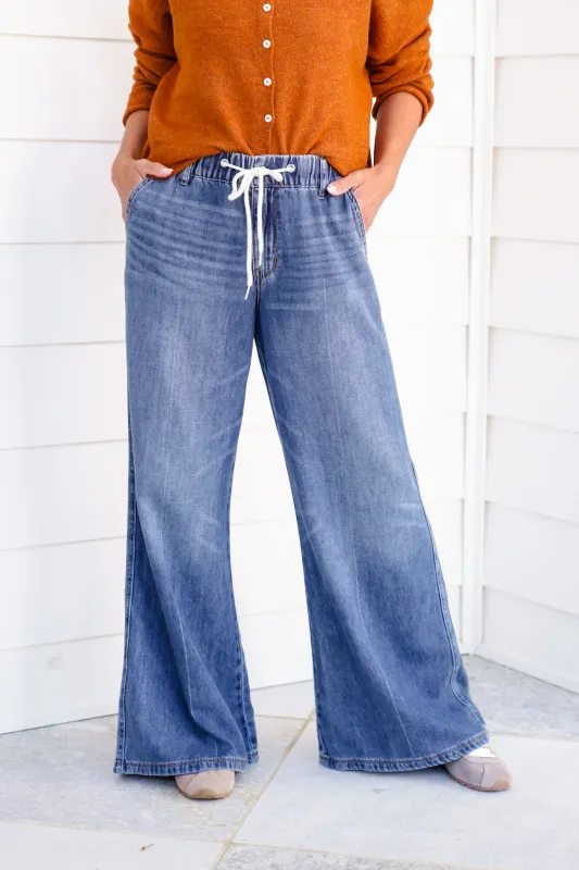 Judy Blue HW Palazzo Featherweight Rigid Elastic Waist Band