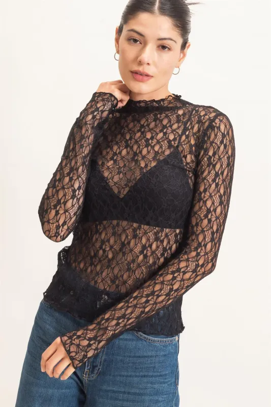 Long Sleeve Lace Top