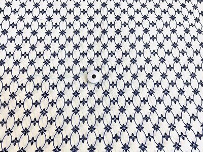 Blue Off White Small Floral Cotton Fabric, Screen Print Fabrics for Dressmaking Sewing Quilting Crafting, 44 Inch Wide, Sold by Half Yard