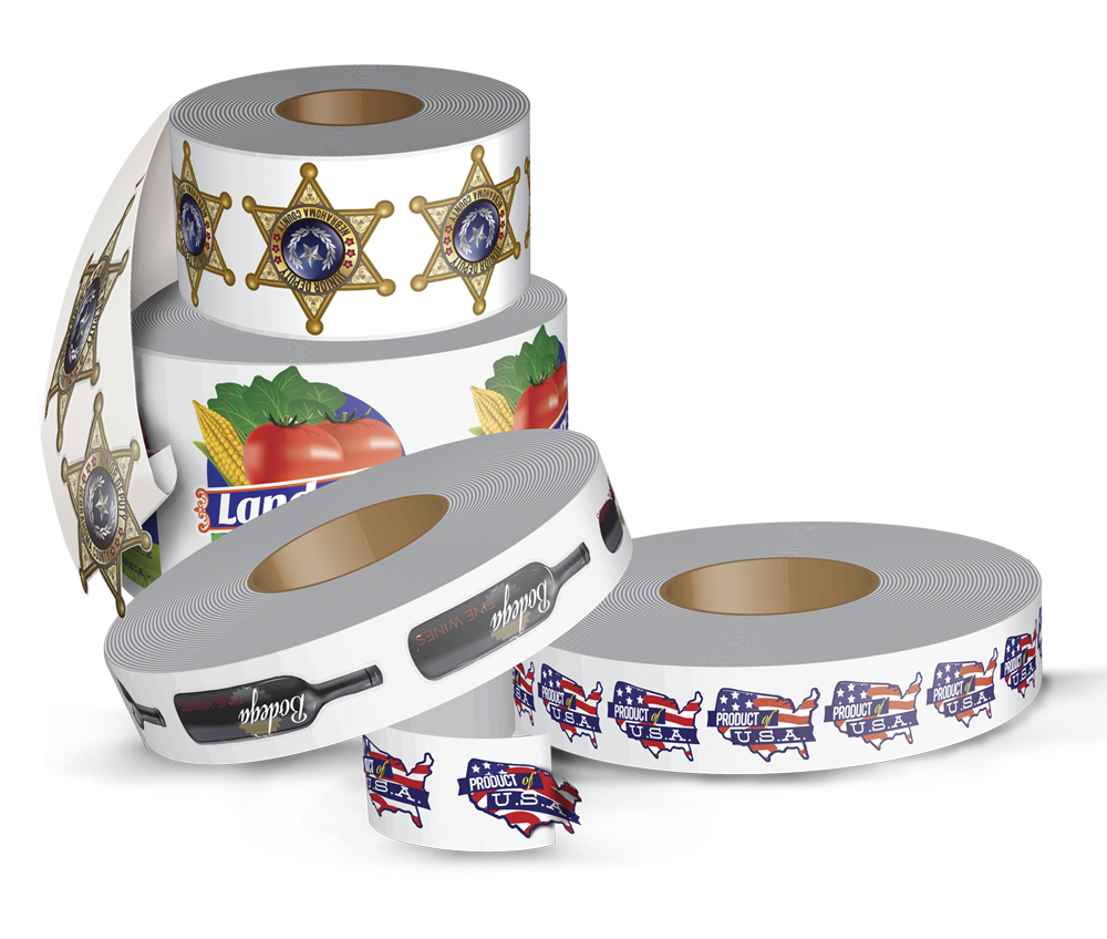 1&quot; x 2.5&quot; Semi-Gloss Paper Roll Label, 500 - 4/0