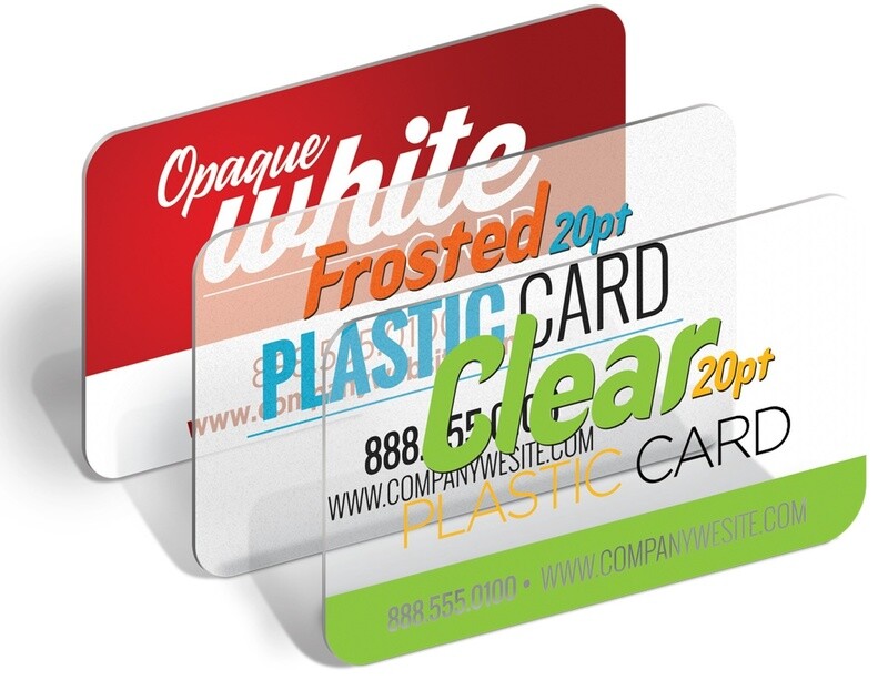 1.5&quot; x 3.5&quot; 20PT Clear Plastic Business cards with R.C.s, 1000 - 4/0