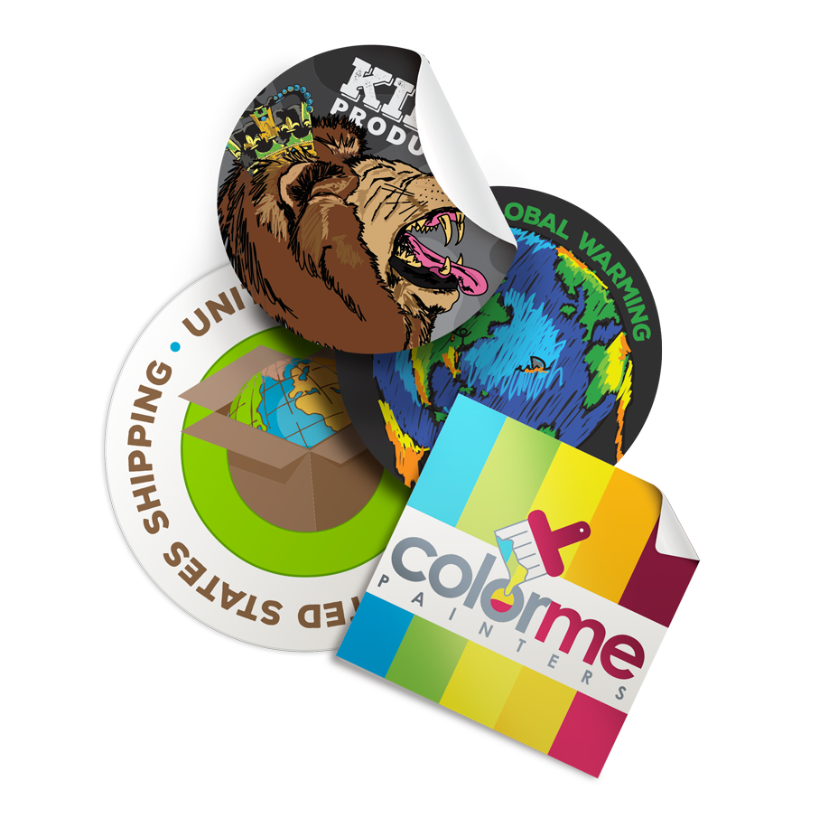 3.667&quot; X 4.25&quot; Matte Vinyl Stickers, 100 - 4/0