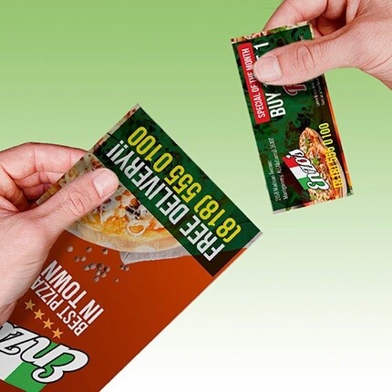 3.5&quot; X 8.5&quot; Door Hangers with tear-off on 14PT with UV, 10000 - 4/0