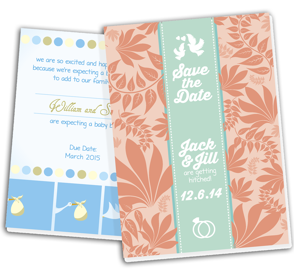 4.25&quot; X 5.5&quot; 16PT Matte Announcement Cards, FLAT - No Scoring, 4-4, 500