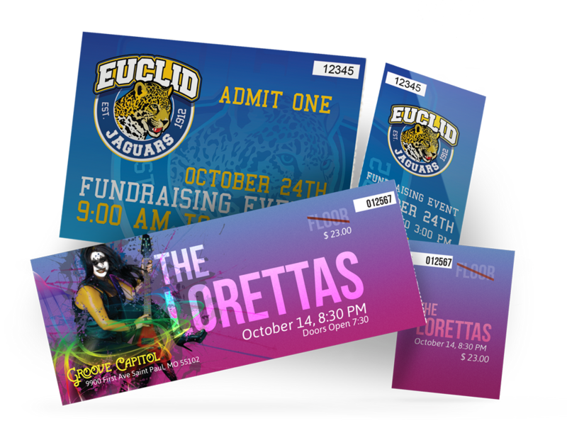 4.25X11 16PT Tickets,  UV  w/ Numbering, 250 - 4/4