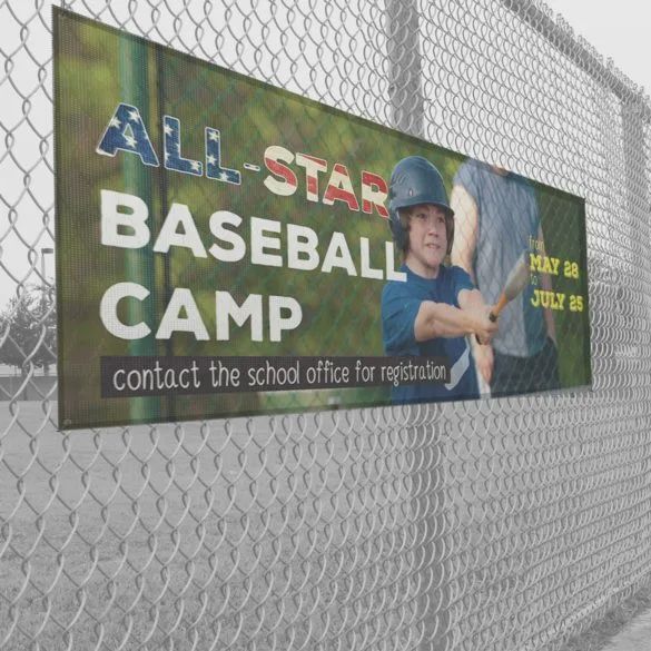 72&quot; X 120&quot; 8oz Mesh Outdoor Vinyl Banner, 4/0