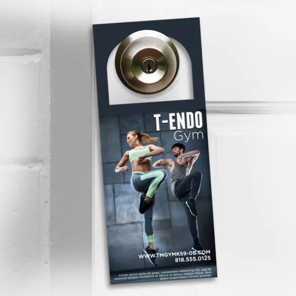 3.5&quot; x 8.5&quot; Die Cut Door Hangers on 16PT with UV, 250, 4/0