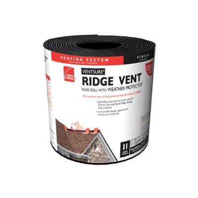 Owens Corning Ventsure Black Plastic Continuous Unfiltered Ridge Vent 20 ft. L x 11.25