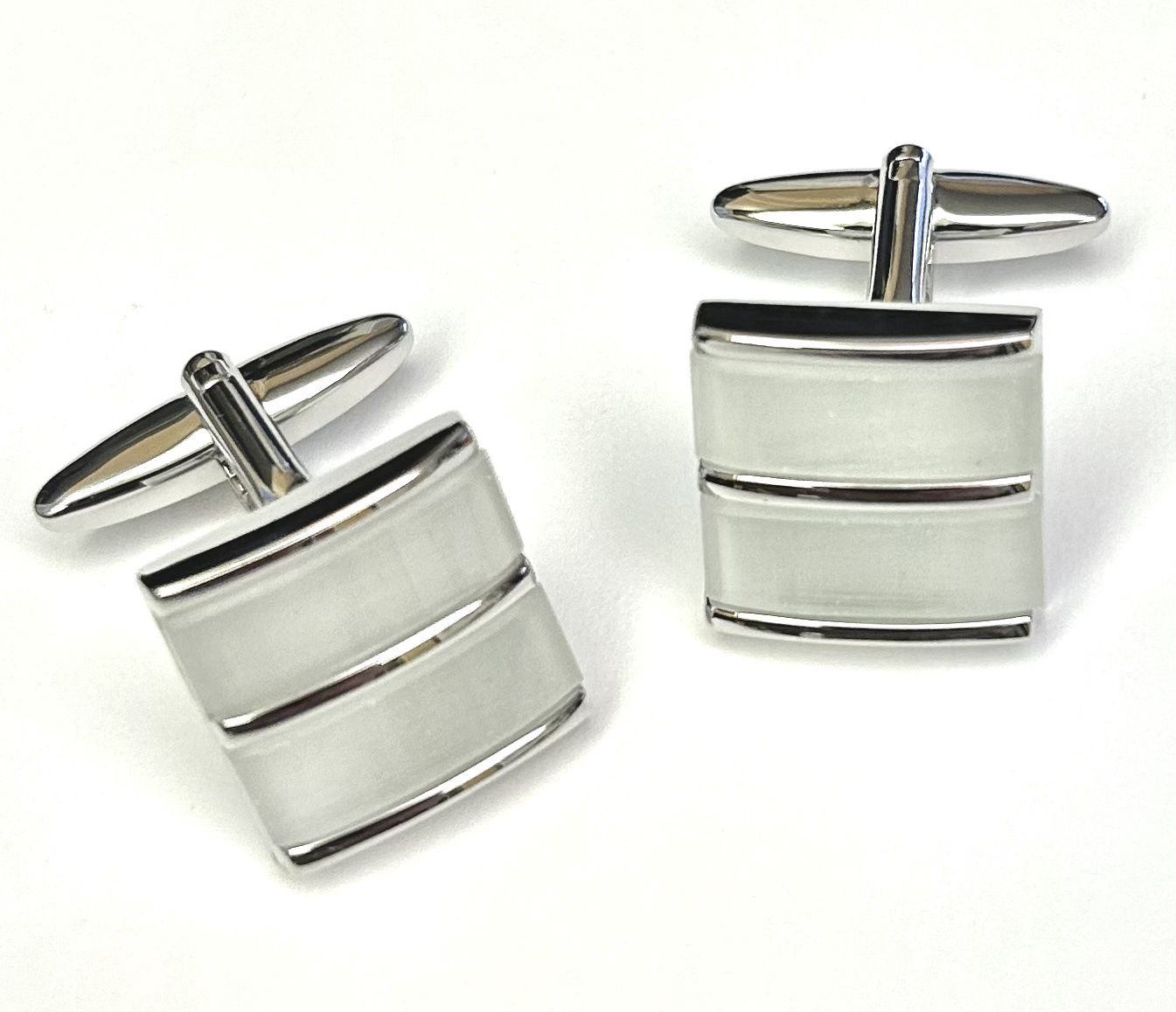 Shiny rhodium Cufflinks