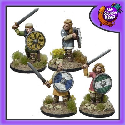 Shieldmaiden Warriors with Swords (4)