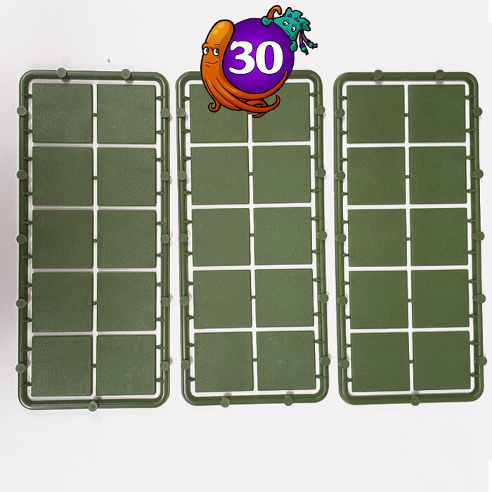 25mm x 25mm Plastic Bases (30)