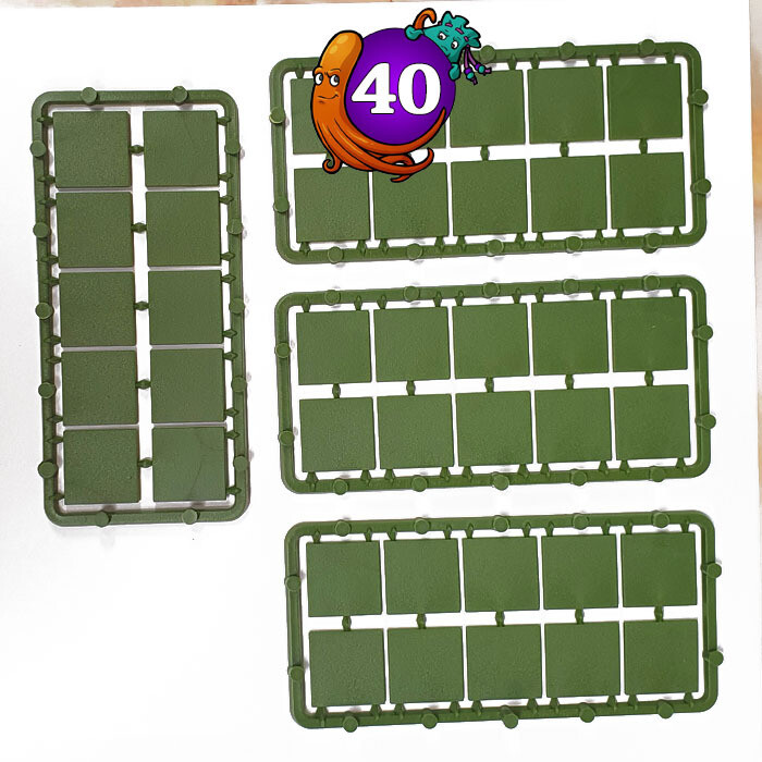20mm Square Plastic Bases (40)