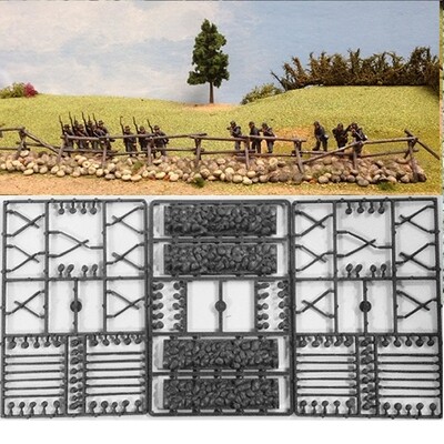 Cross &amp; Rail Fencing with Stone Bases
