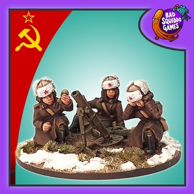 Female Soviet Winter 82mm Mortar &amp; Crew