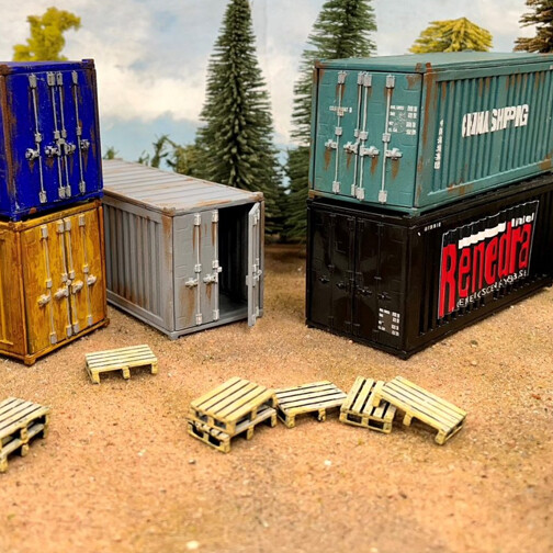 20ft Shipping Containers (2) &amp; Pallets (4)