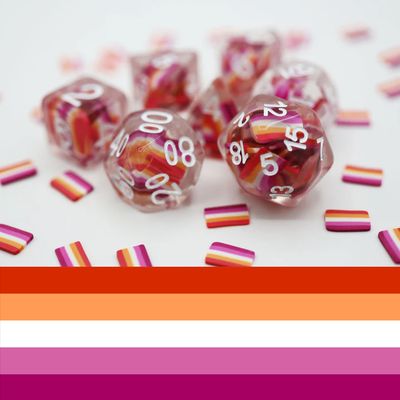 Lesbian Flag RPG Dice Set