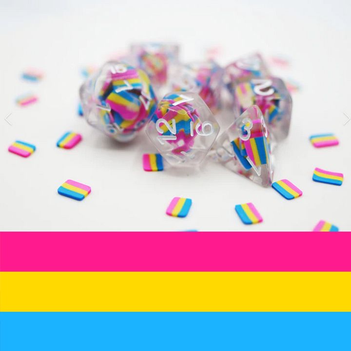 Pansexual Flag RPG Dice Set