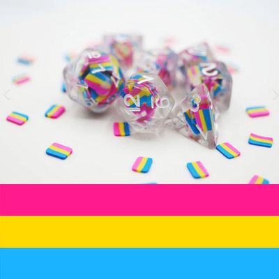 Pansexual Flag RPG Dice Set
