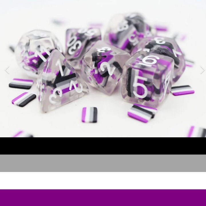 Asexual Flag RPG Dice Set